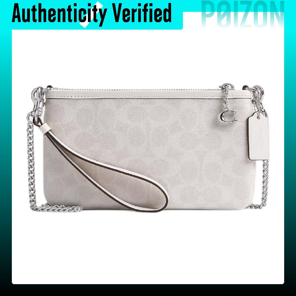 Chalk Bag - COACH Pouch Calfskin Handbag, Shoulder Bag