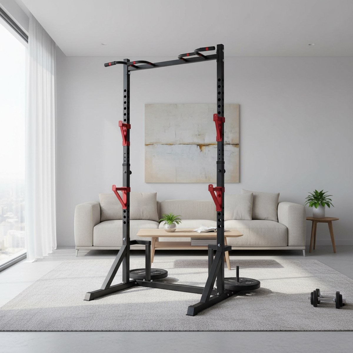 Adjustable Power Rack with Pul - Pull Up Bar 评论和价格