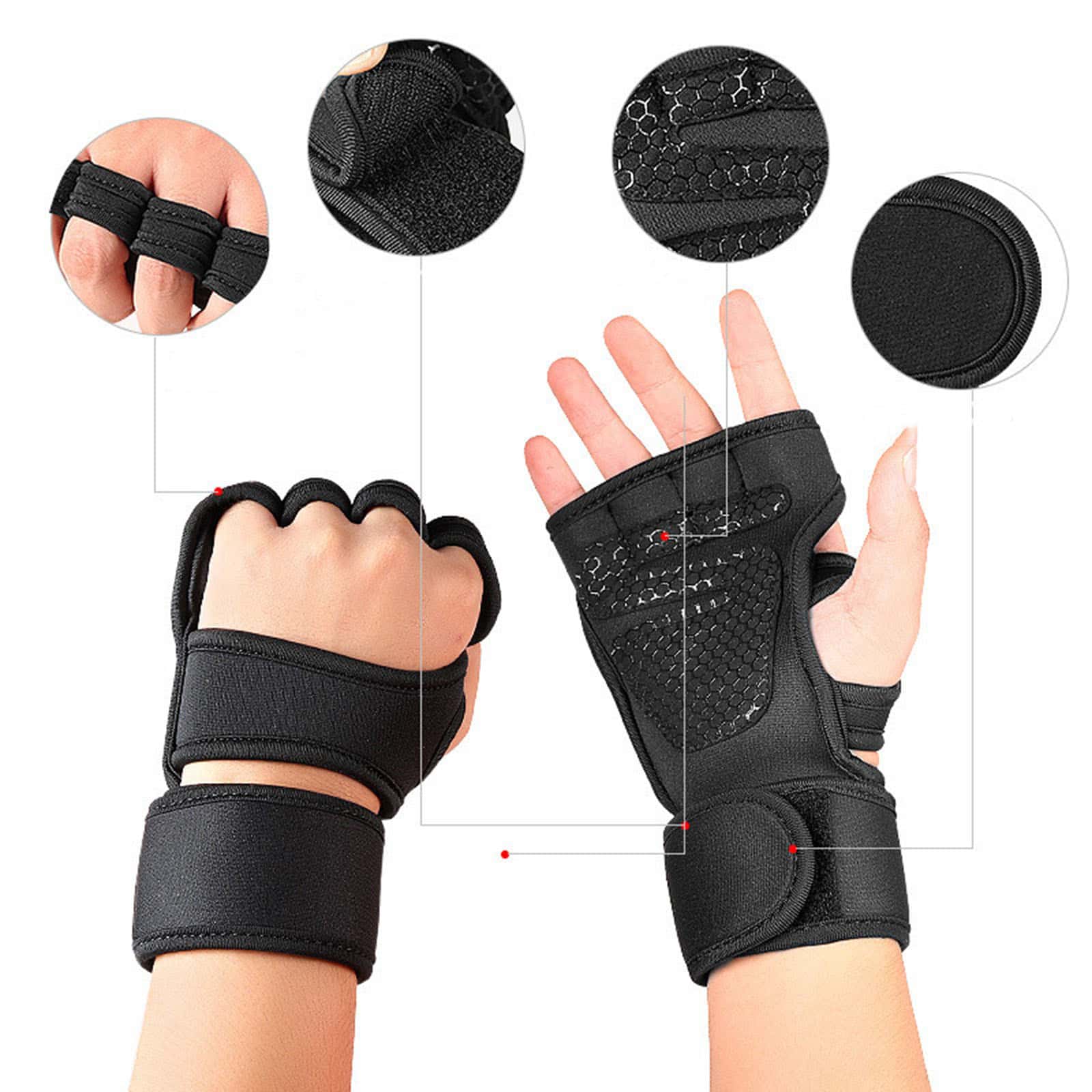 1 pair Sports cross training c - Weightlifting Gloves 评论和价格