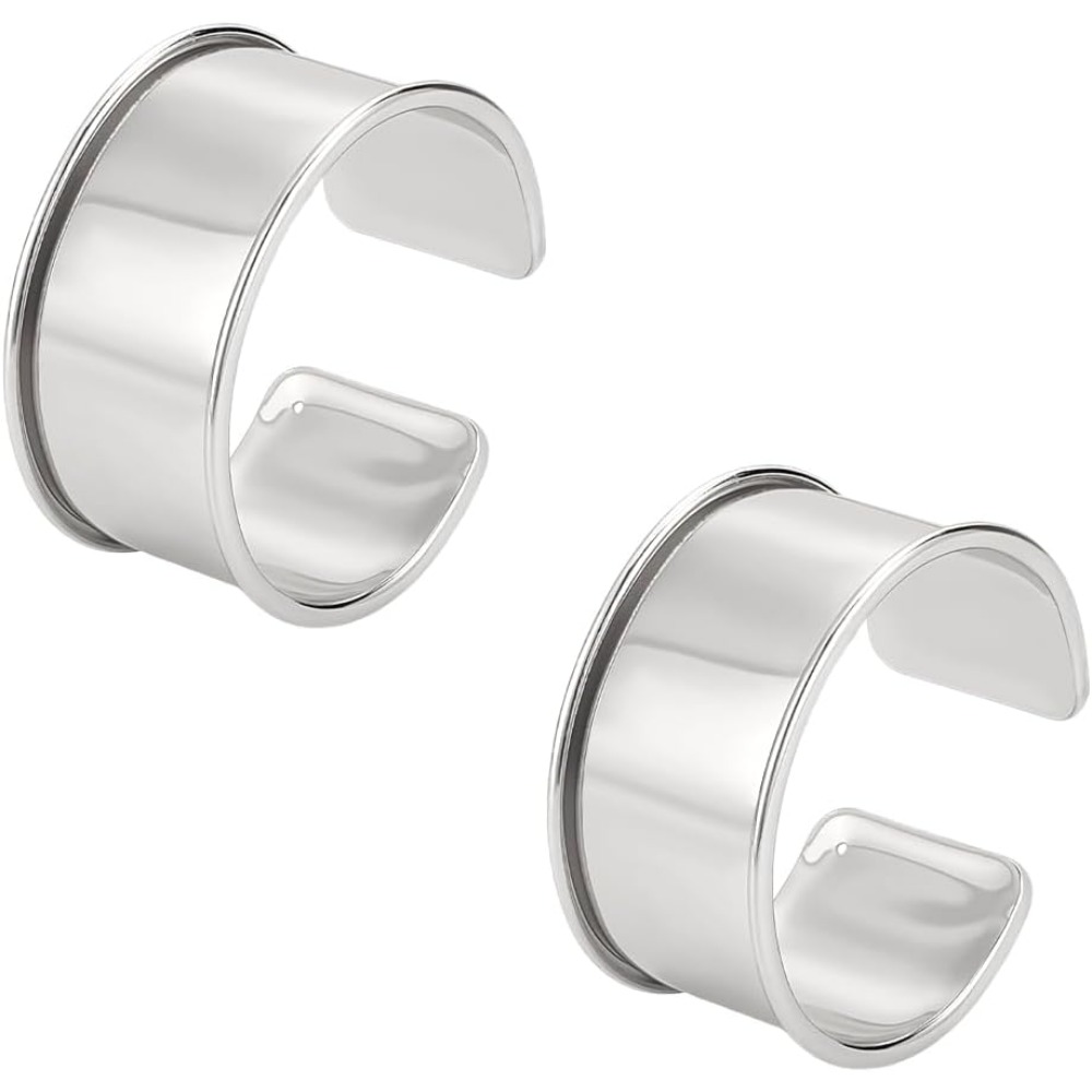 2pcs Platinum Grooved Bangles  - Wrist Wraps 评论和价格