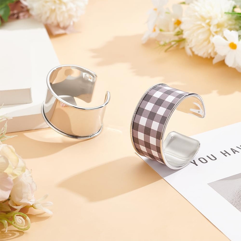 2pcs Platinum Grooved Bangles  - Wrist Wraps 评论和价格