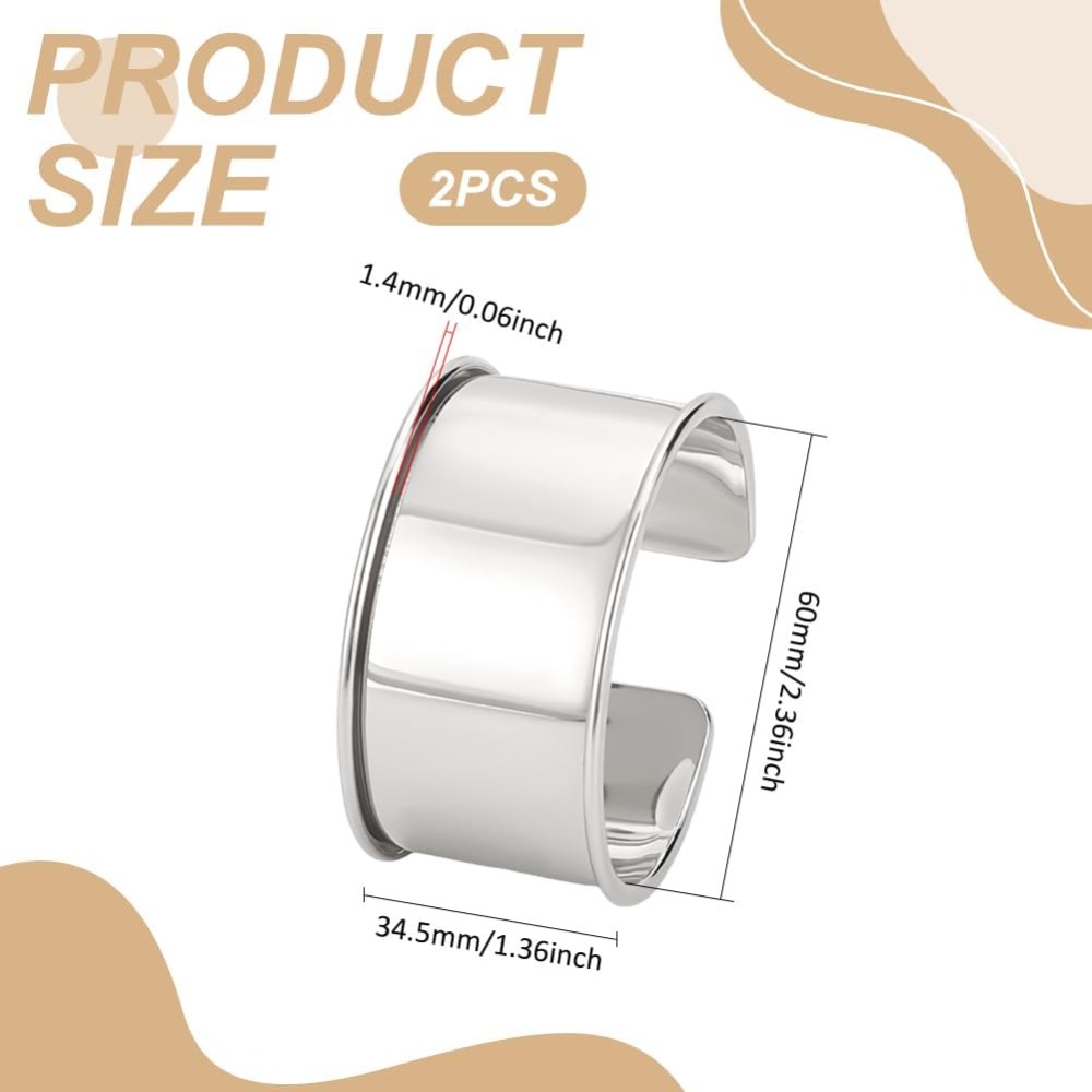 2pcs Platinum Grooved Bangles  - Wrist Wraps 评论和价格