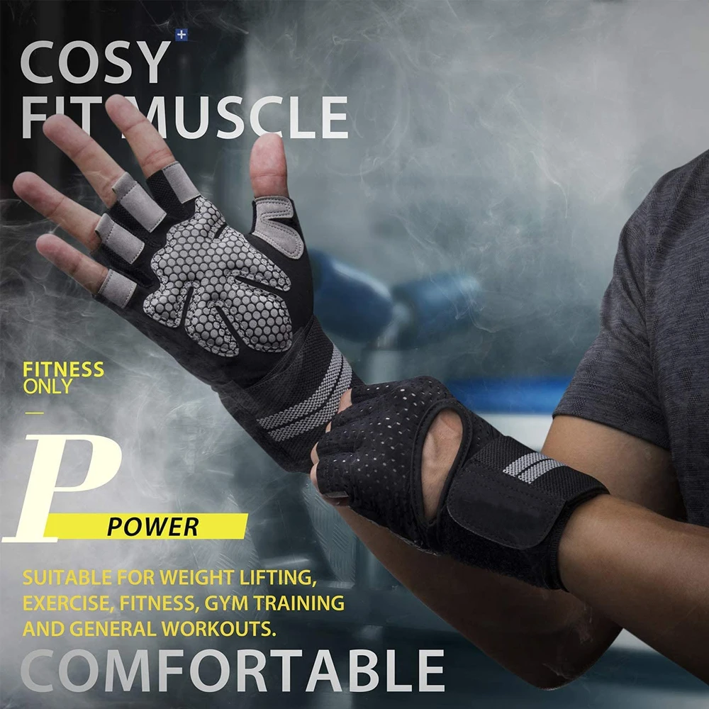 1Pair Half Finger Gym Fitness  - Weightlifting Gloves 评论和价格